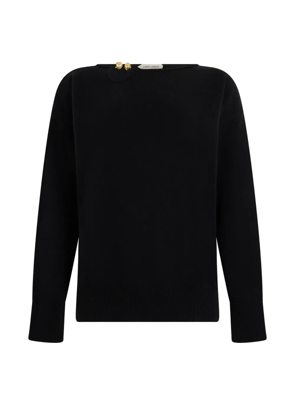 Alberta Ferretti gold-tone buttoned sweater - Black