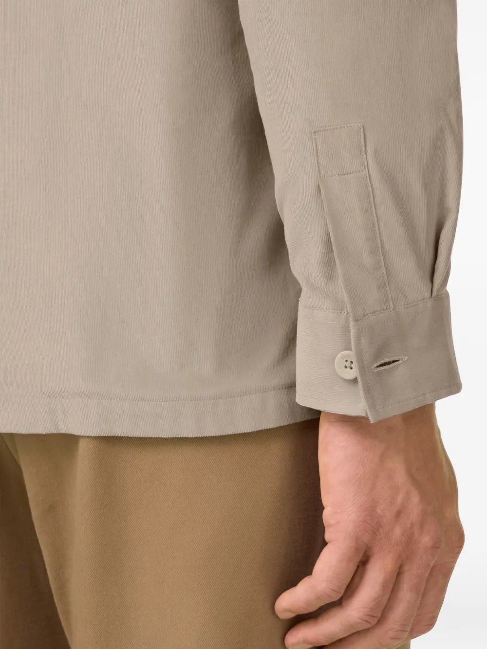 Boggi Milano Ribfluwelen shirtjack met flanellen voering Beige