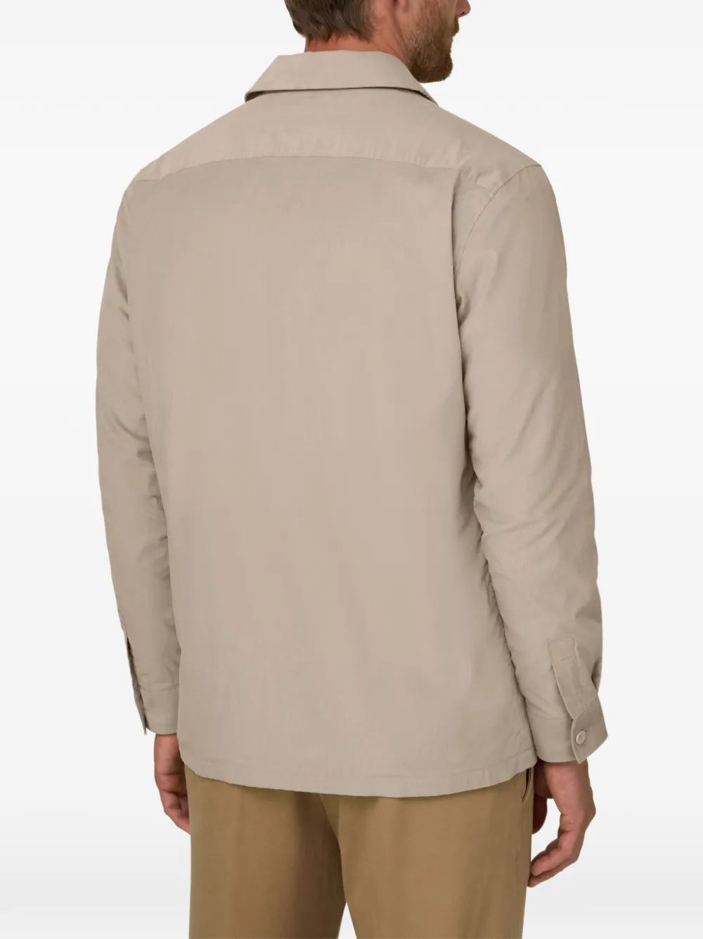 Boggi Milano Ribfluwelen shirtjack met flanellen voering Beige