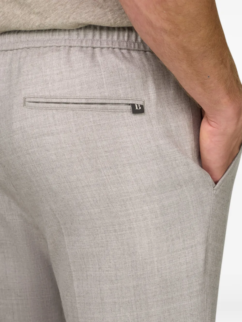 Boggi Milano City broek van gemêleerd wollen flanellen Beige