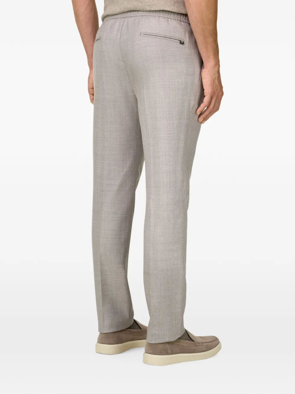 Boggi Milano City broek van gemêleerd wollen flanellen Beige