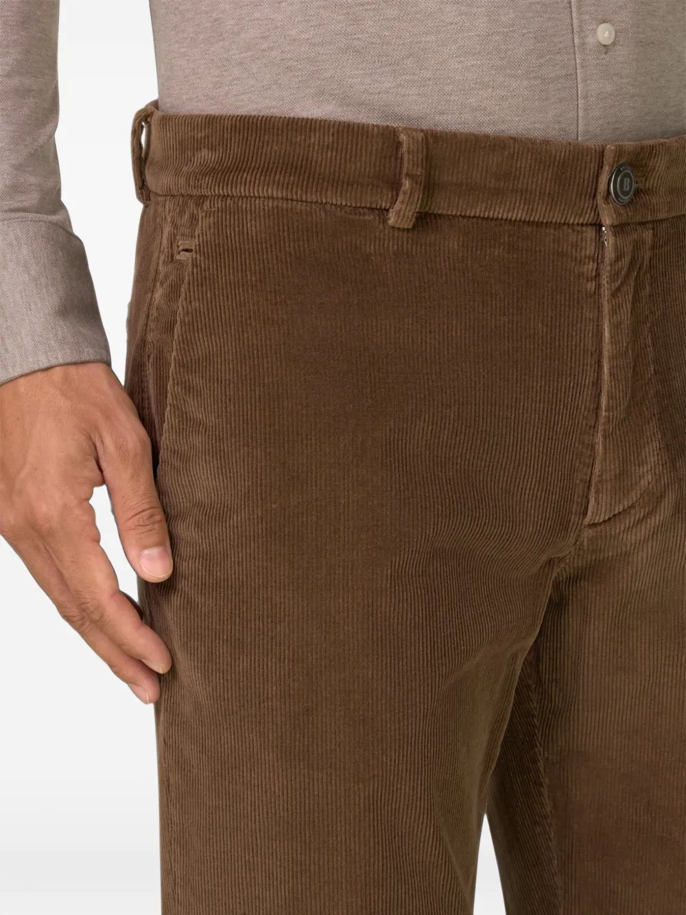 Boggi Milano Stretch fluwelen broek Bruin