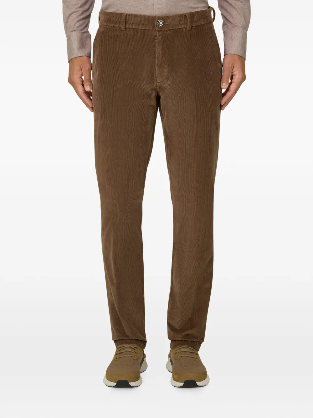 Boggi Milano Stretch fluwelen broek Bruin