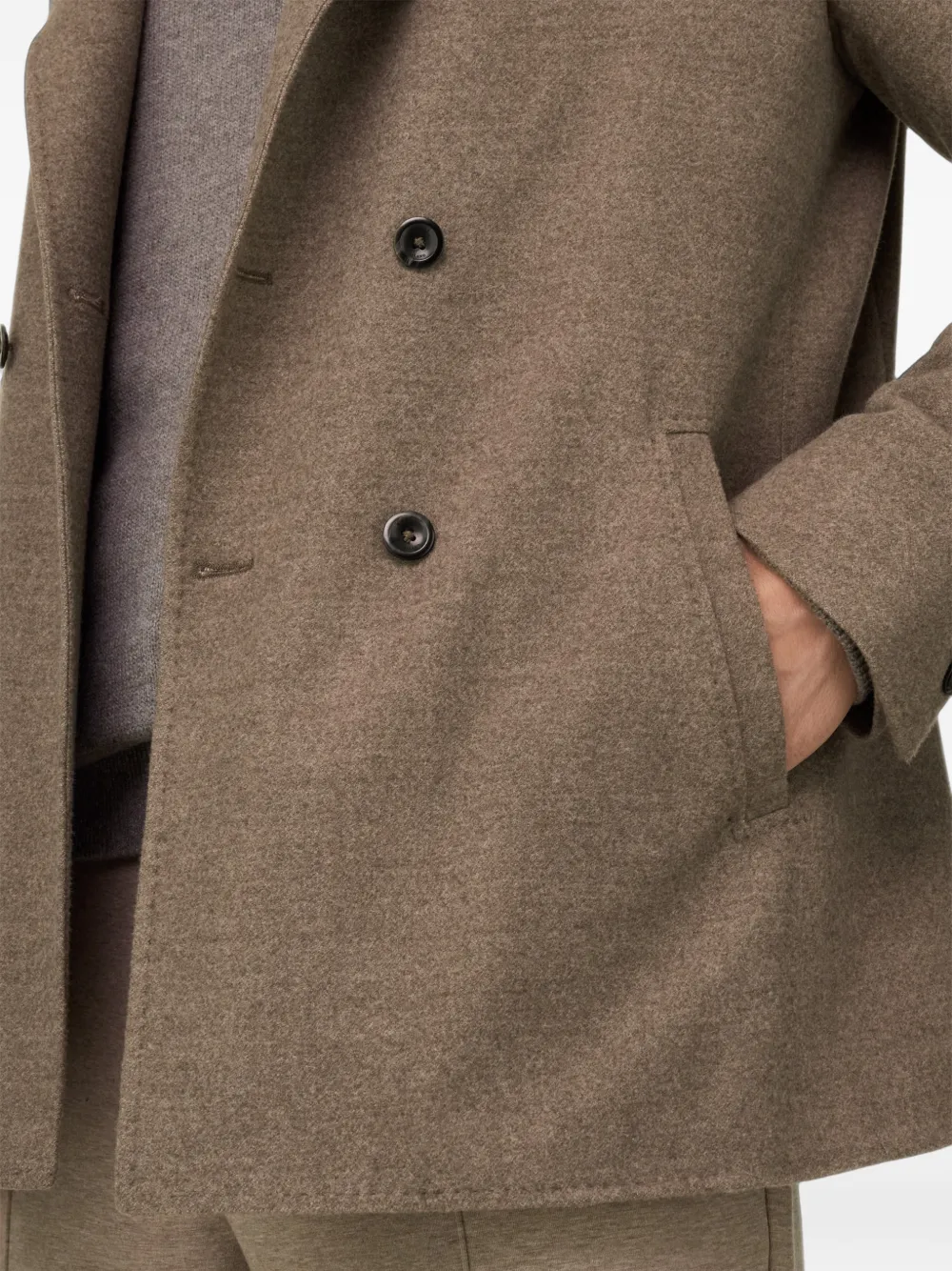 Boggi Milano Blazer van extrafijne wol met dubbele rij knopen Bruin