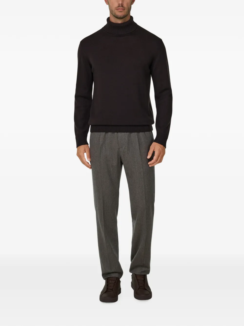 Boggi Milano City flanellen broek Grijs
