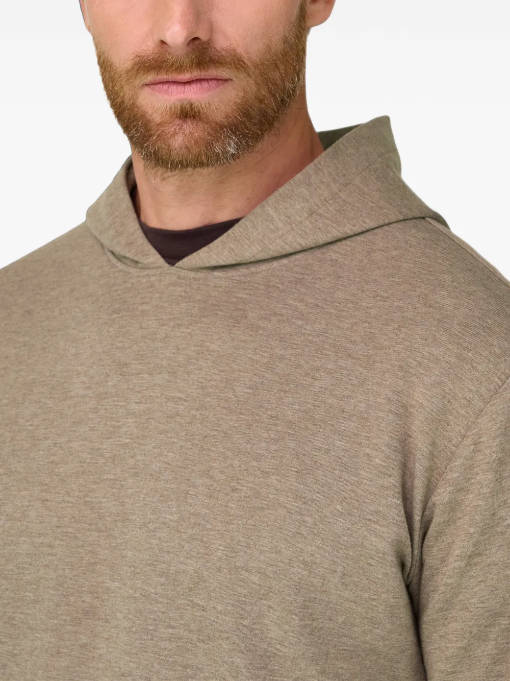 Boggi Milano Sweater hoodie van scuba katoenblend Beige