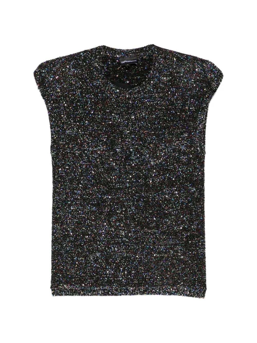 Emporio Armani sequin-embellished sleeveless top - Noir