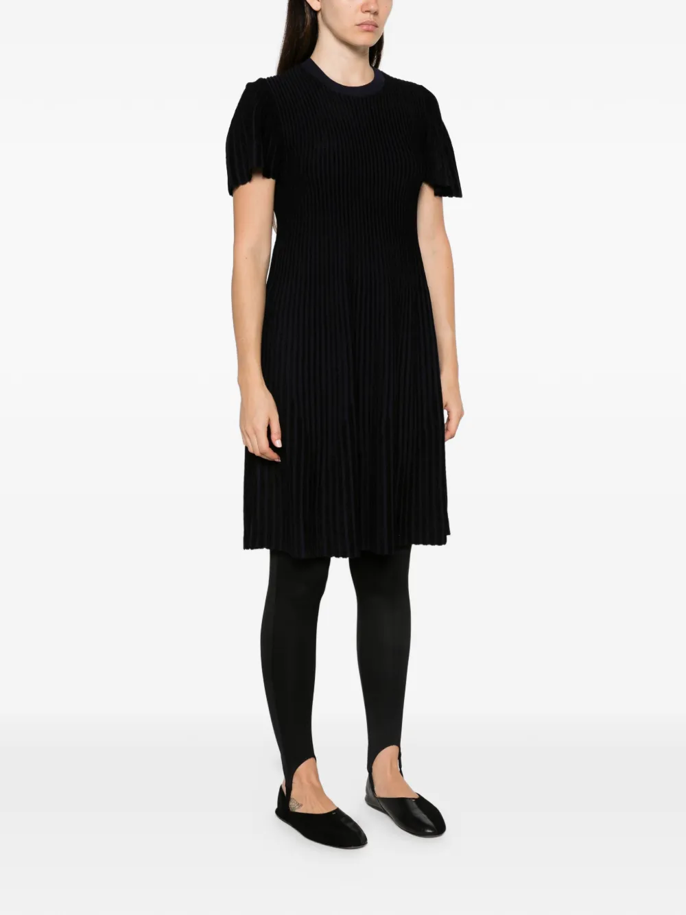 Emporio Armani Ribgebreide jurk Zwart