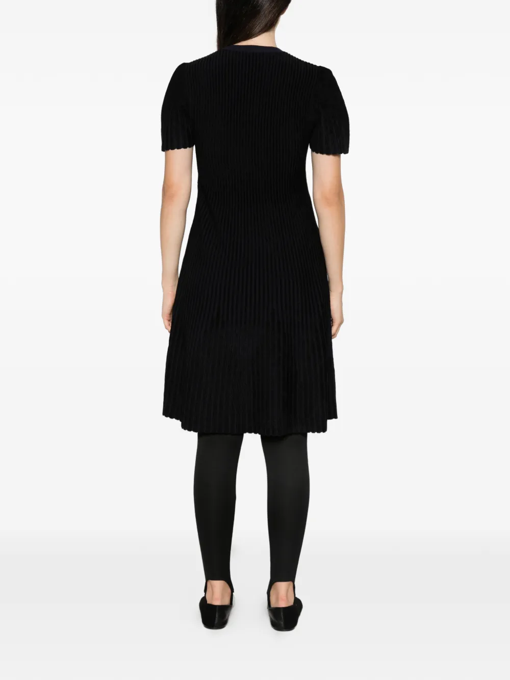 Emporio Armani Ribgebreide jurk Zwart