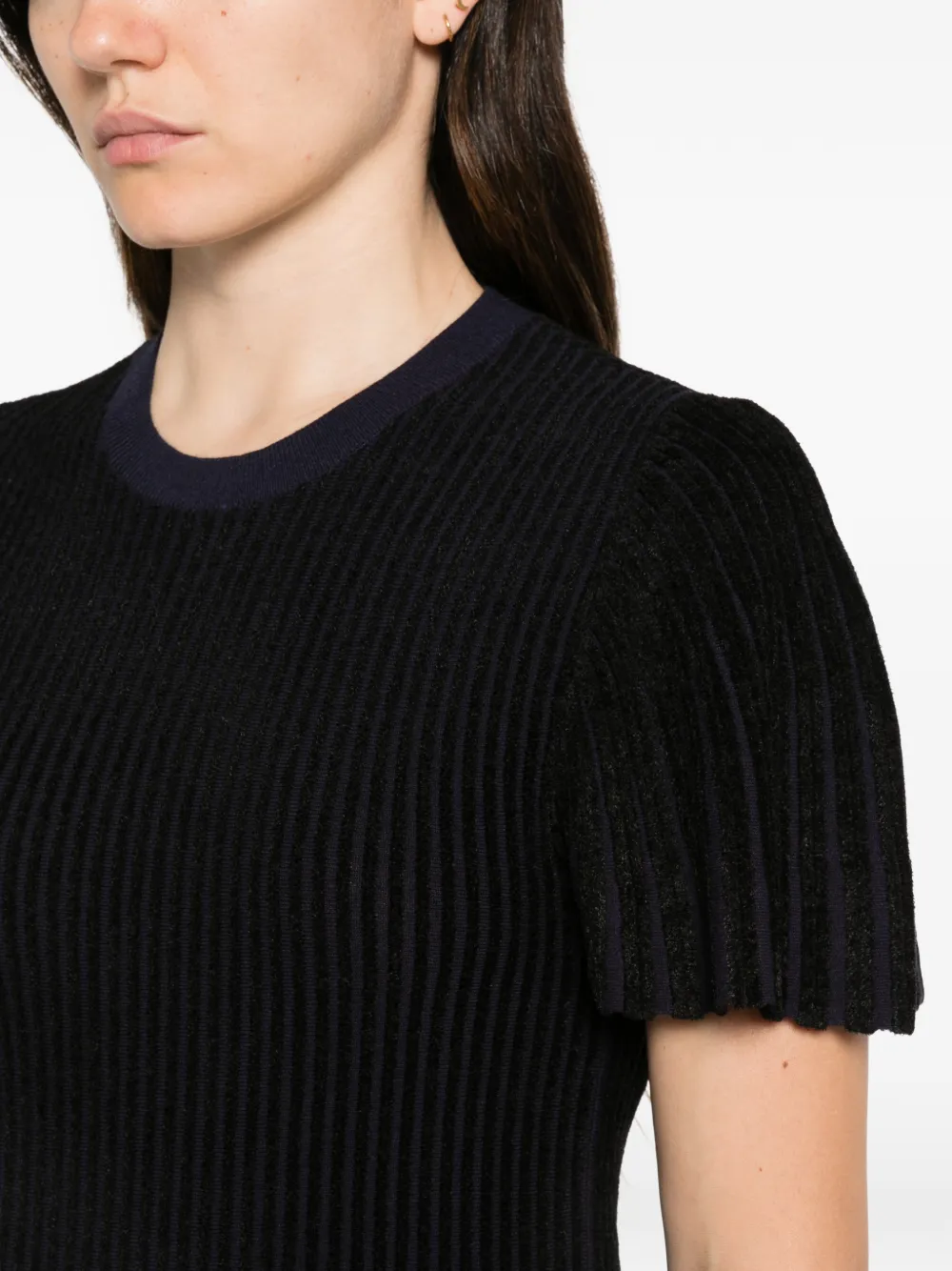 Emporio Armani Ribgebreide jurk Zwart