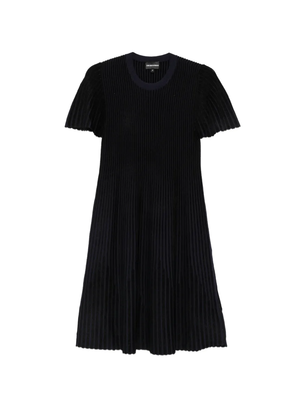 Emporio Armani robe courte nervurée à manches courtes - Noir Emporio Armani robe courte nervurée à manches courtes - Noir