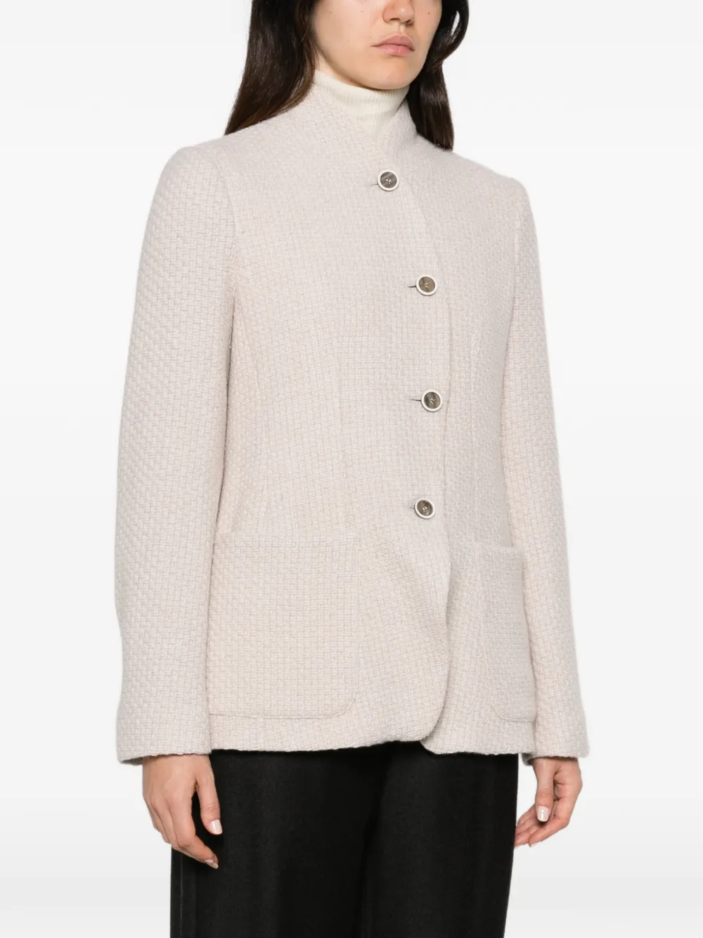 Emporio Armani Jack met hoge hals en textuur Beige