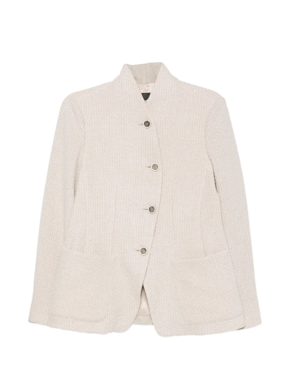 Emporio Armani high-neck textured jacket - Toni neutri