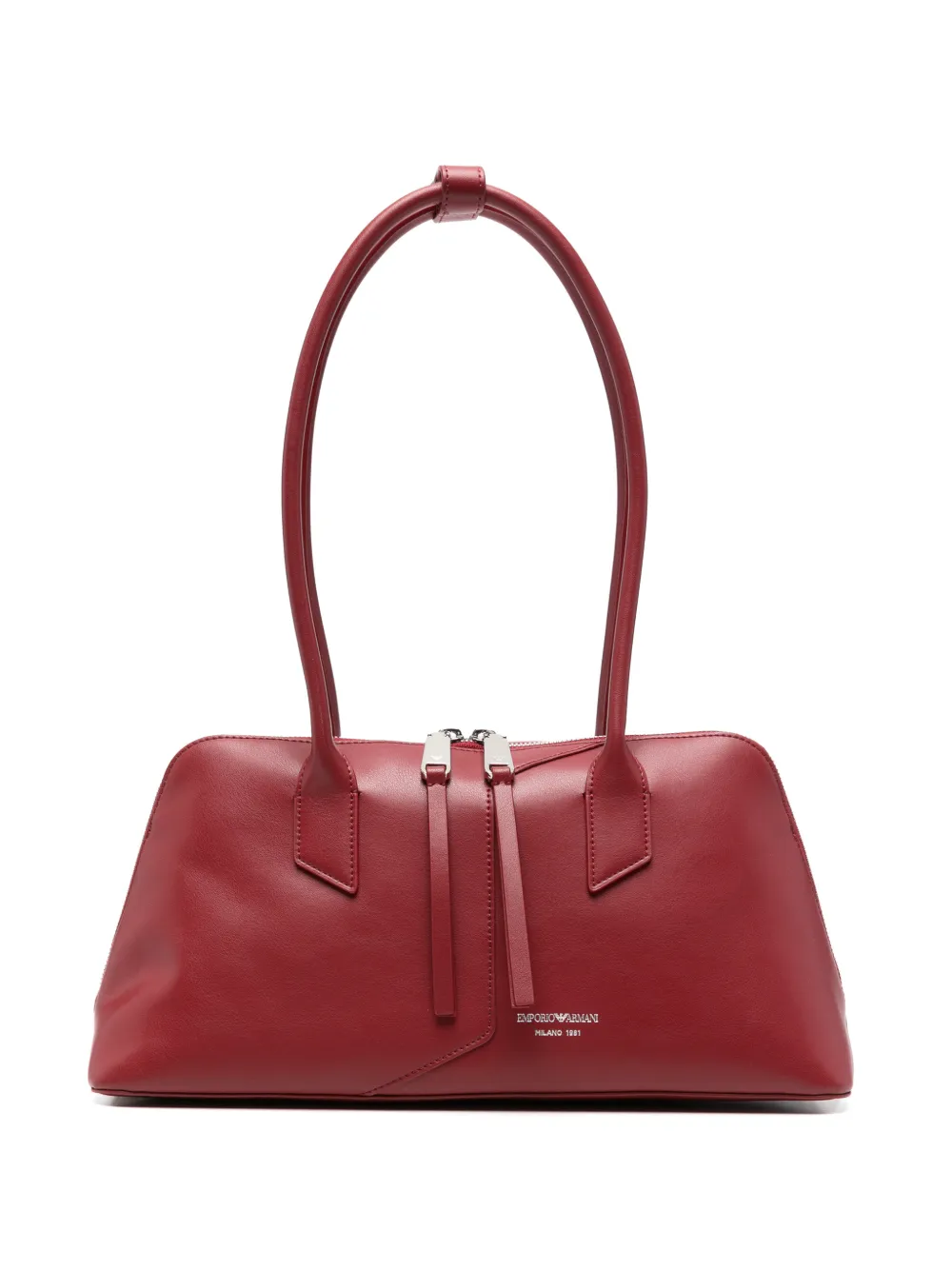 Emporio Armani Leren shopper Rood