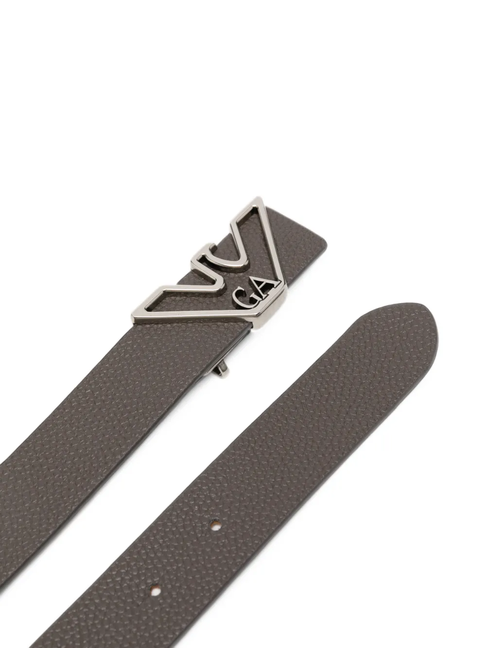 Emporio Armani Riem met logo-plakkaat en bewerkt effect Grijs