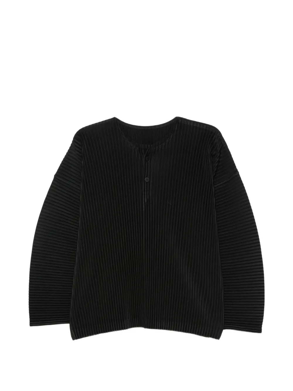 Homme Plissé Issey Miyake pleated long-sleeve T-shirt - Noir