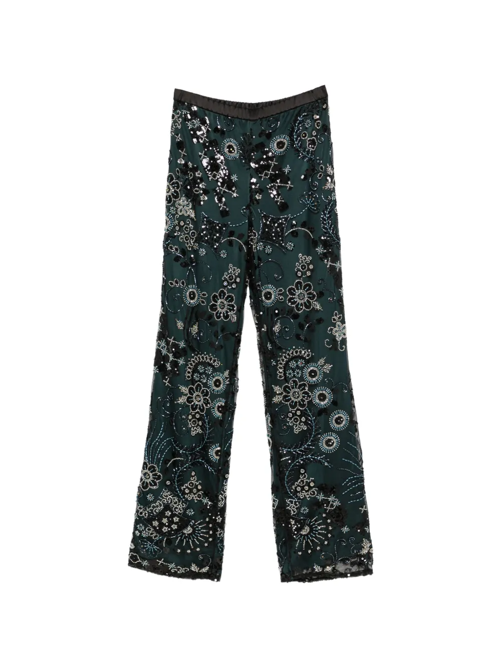 Emporio Armani sequin-embellished beaded trousers - Vert Emporio Armani sequin-embellished beaded trousers - Vert