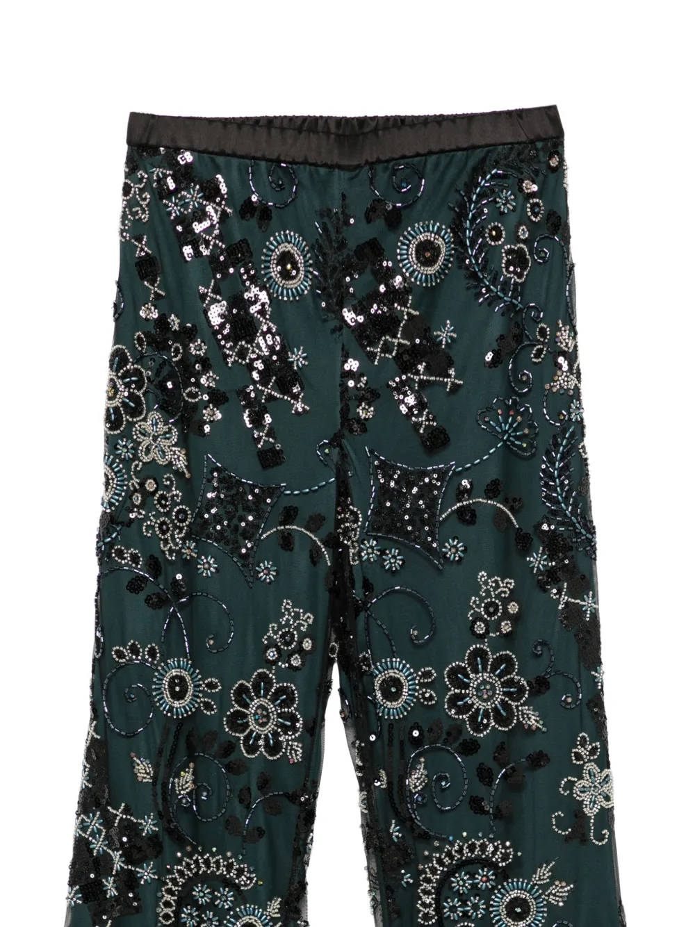 Emporio Armani Broek verfraaid met pailletten en kralen Groen