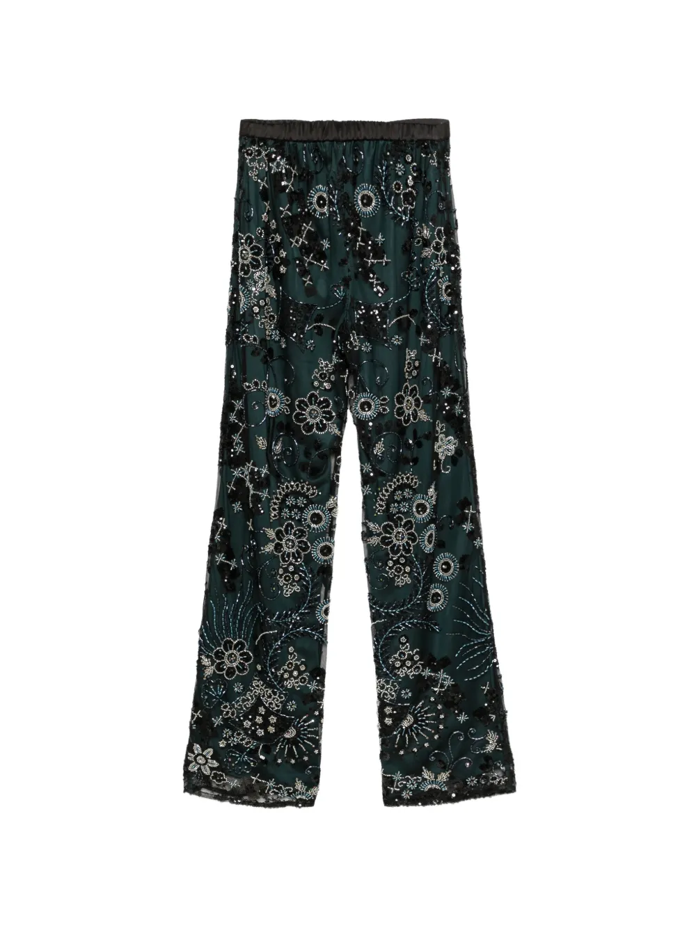 Emporio Armani Broek verfraaid met pailletten en kralen Groen