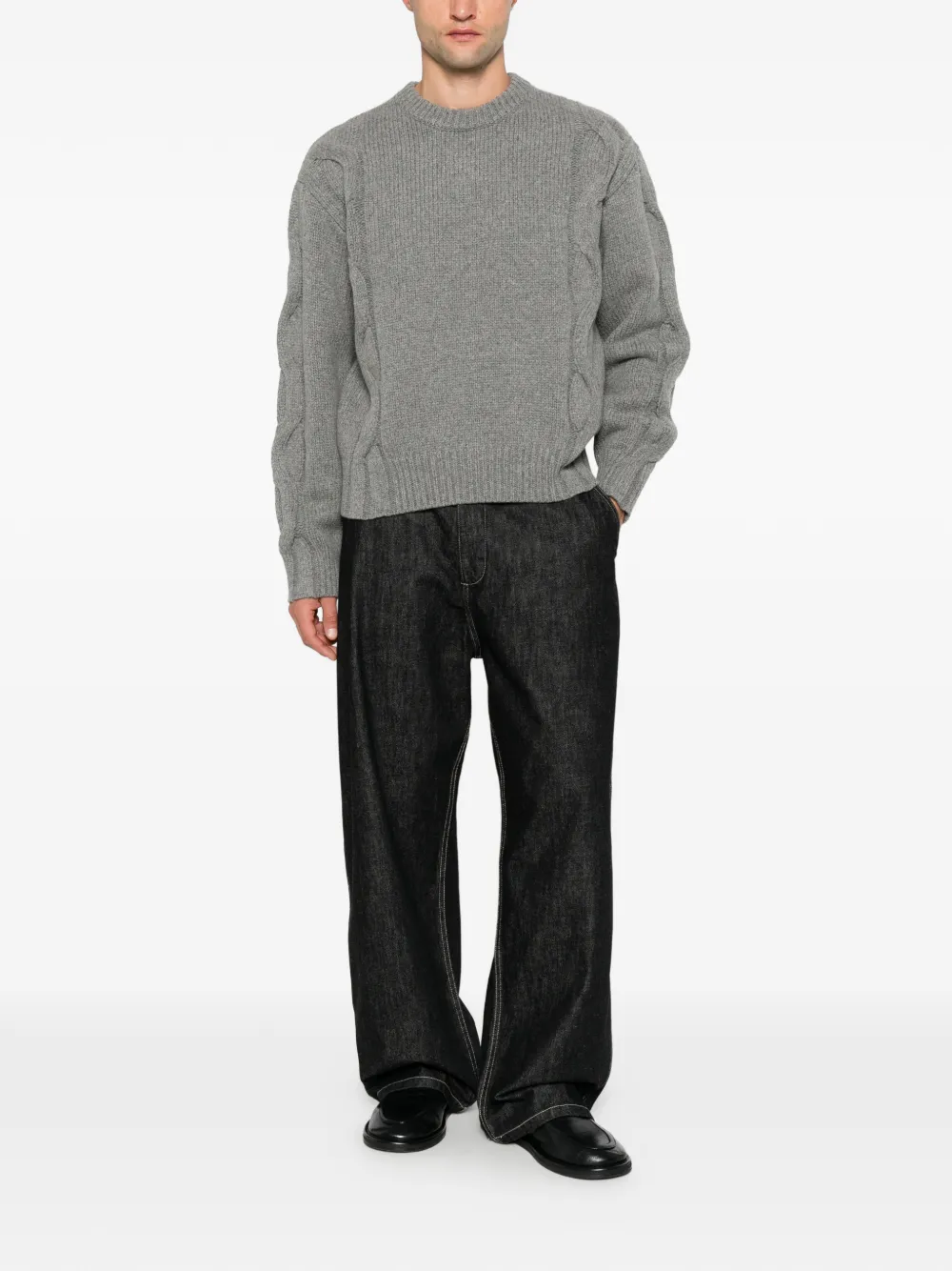 Studio Nicholson curved leg jeans Zwart