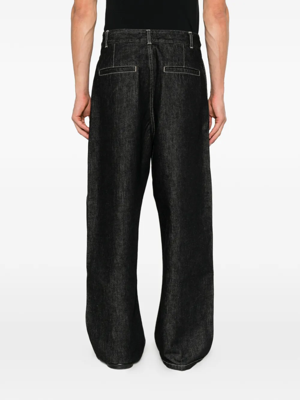 Studio Nicholson curved leg jeans Zwart