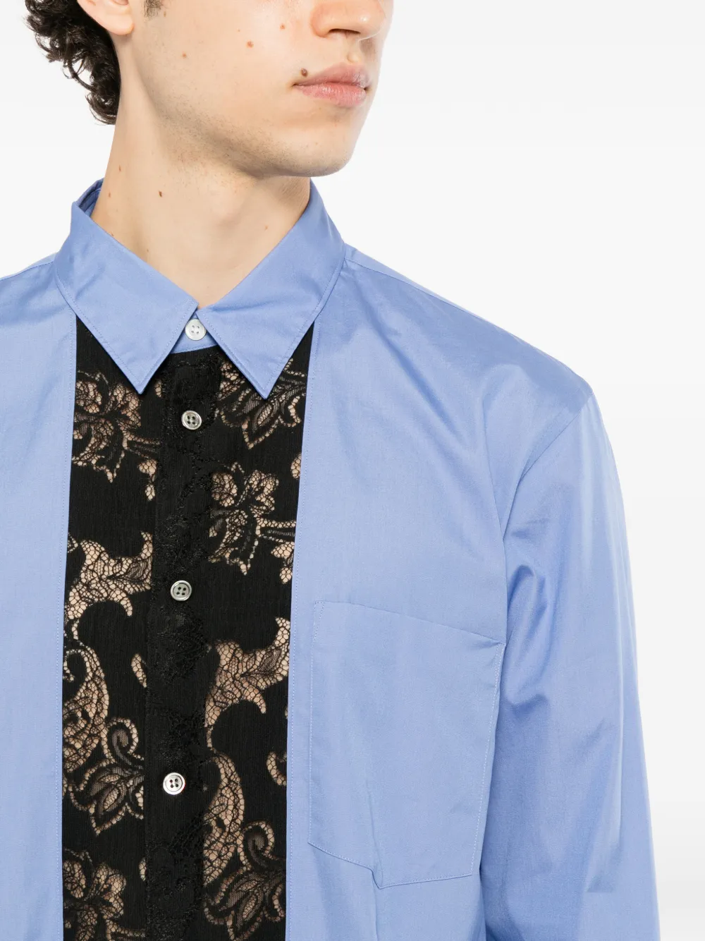 Comme des Garçons Homme Plus Overhemd met borstzak Blauw