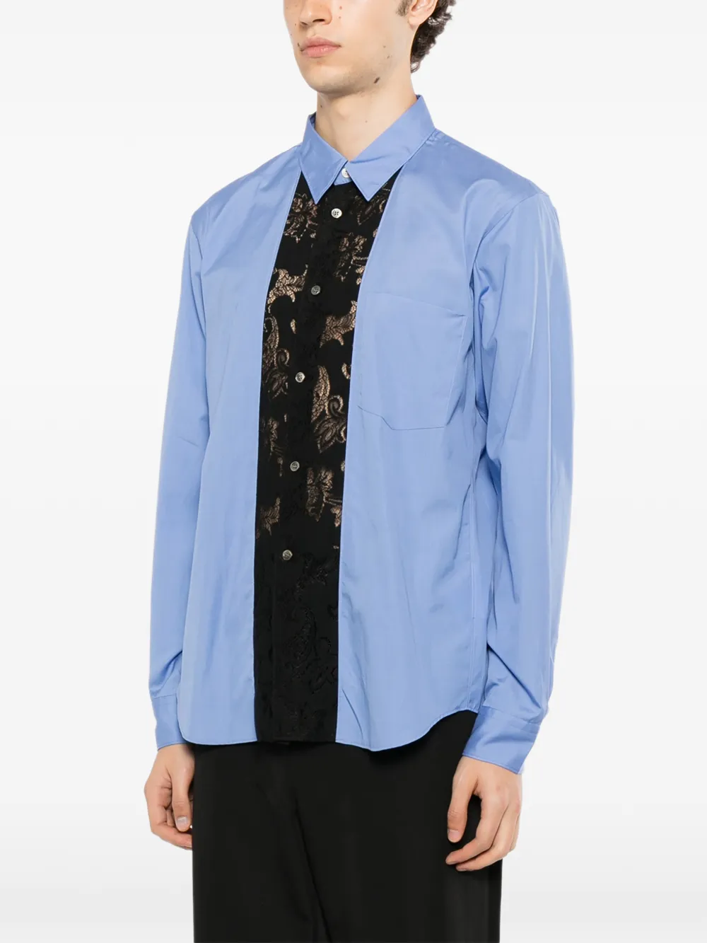 Comme des Garçons Homme Plus Overhemd met borstzak Blauw