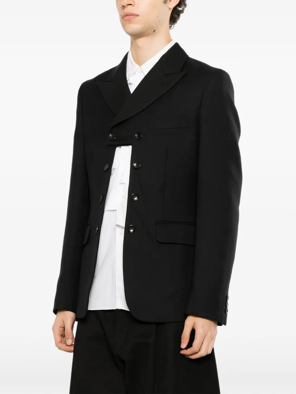 Comme des Garçons Homme Plus Blazer met borstzak Zwart