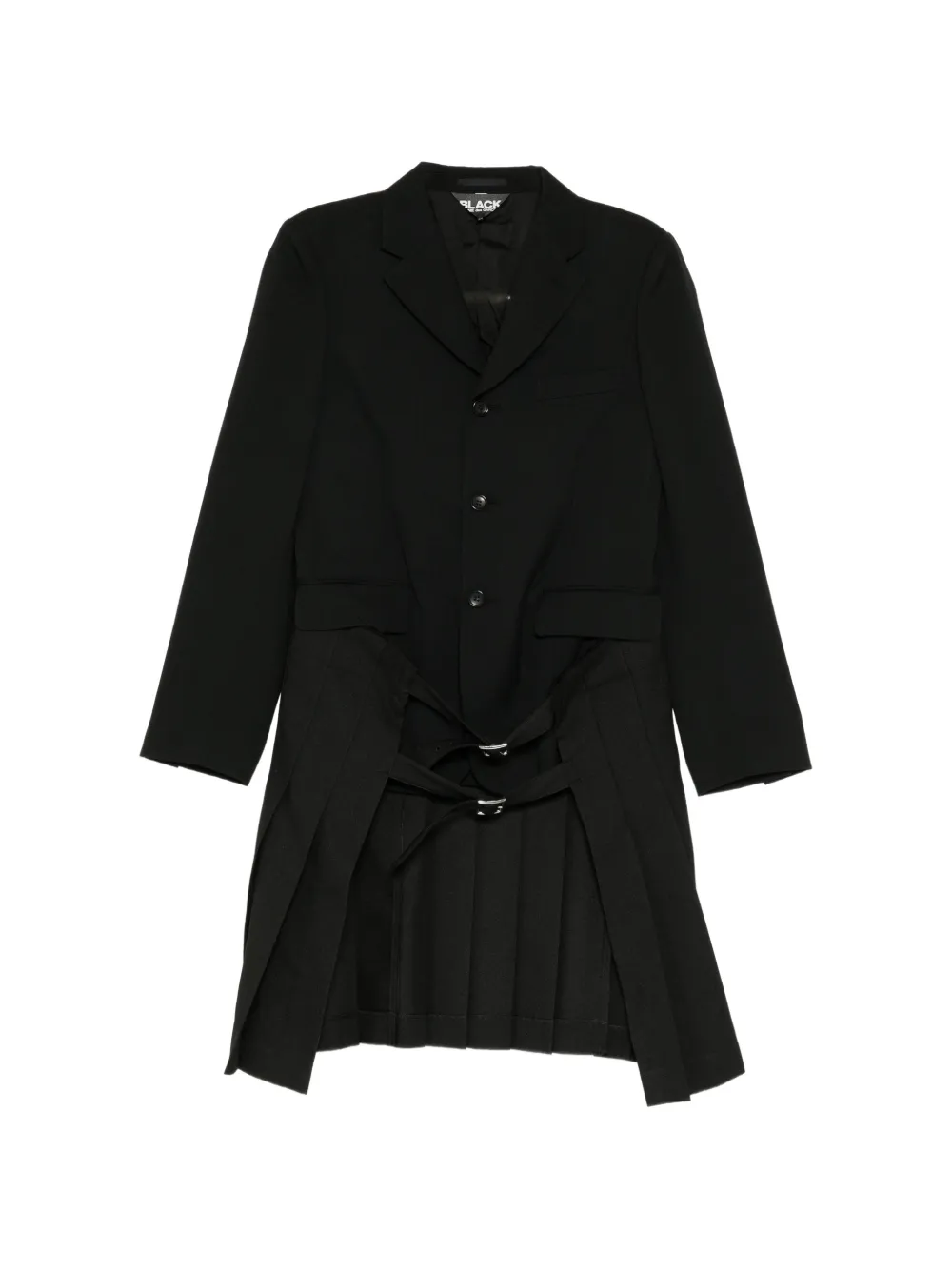 Black Comme Des Garçons pleated skirt trench jacket - Schwarz