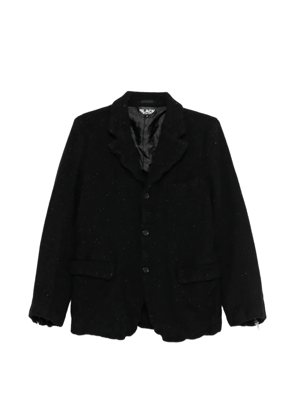 Black Comme Des Garçons zip-up sleeve blazer - Schwarz