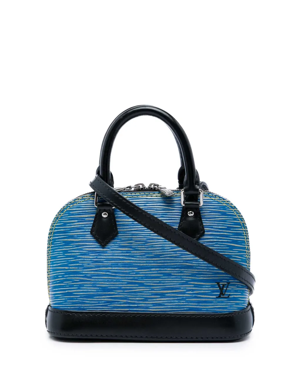 Louis Vuitton Pre-Owned Borsa a tracolla Alma BB in pelle Épi e denim 2015 - Blu