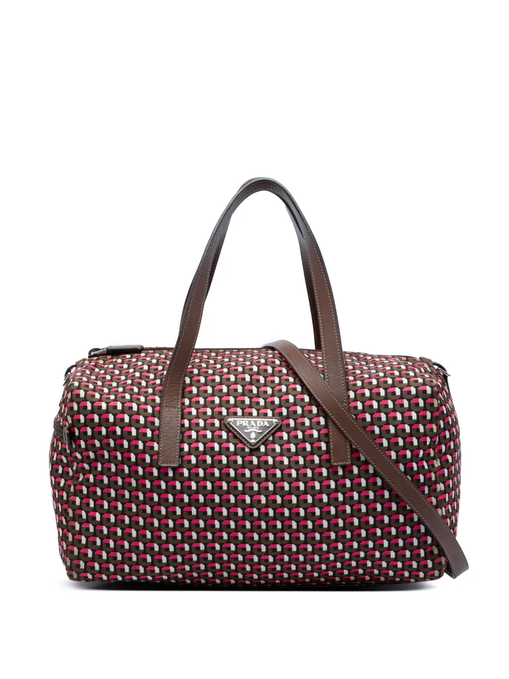Prada Pre-Owned Borsa a tracolla in tessuto stampato 2013-2026 - Marrone