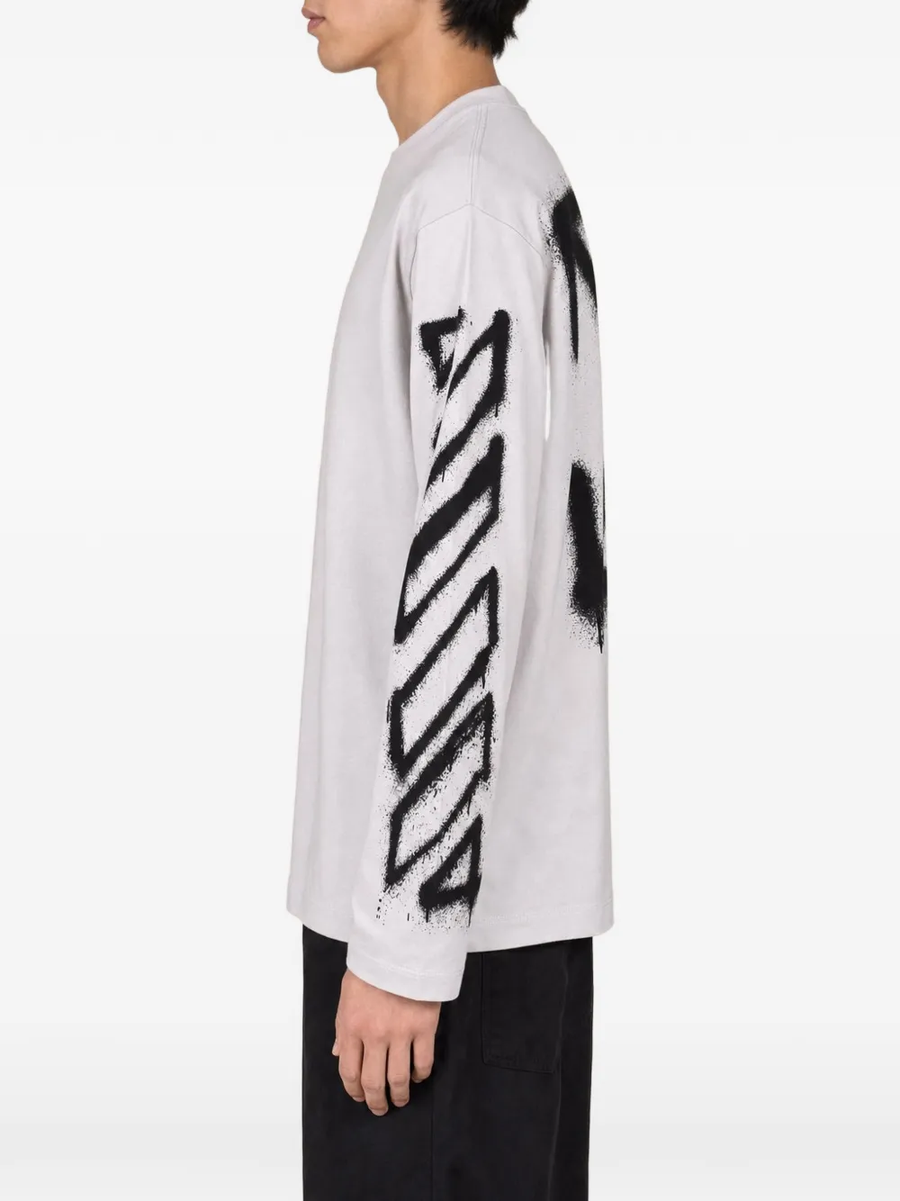 Off-White Arrows T-shirt met lange mouwen en verfspray-effect Wit