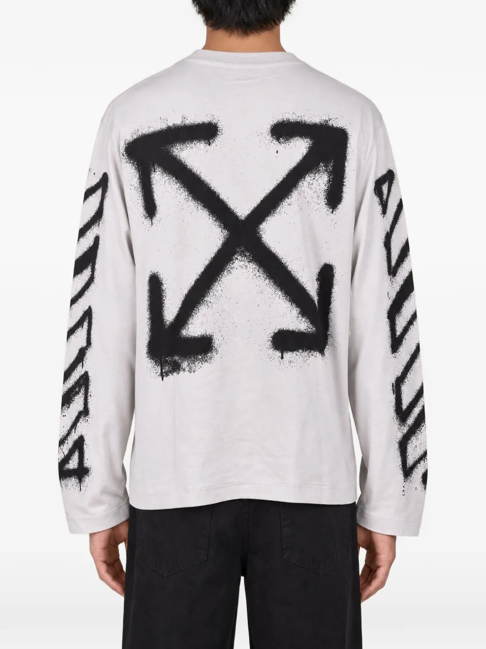 Off-White Arrows T-shirt met lange mouwen en verfspray-effect Wit