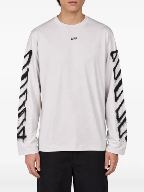 Off-White langærmet Arrows T-shirt med spraymalingseffekt