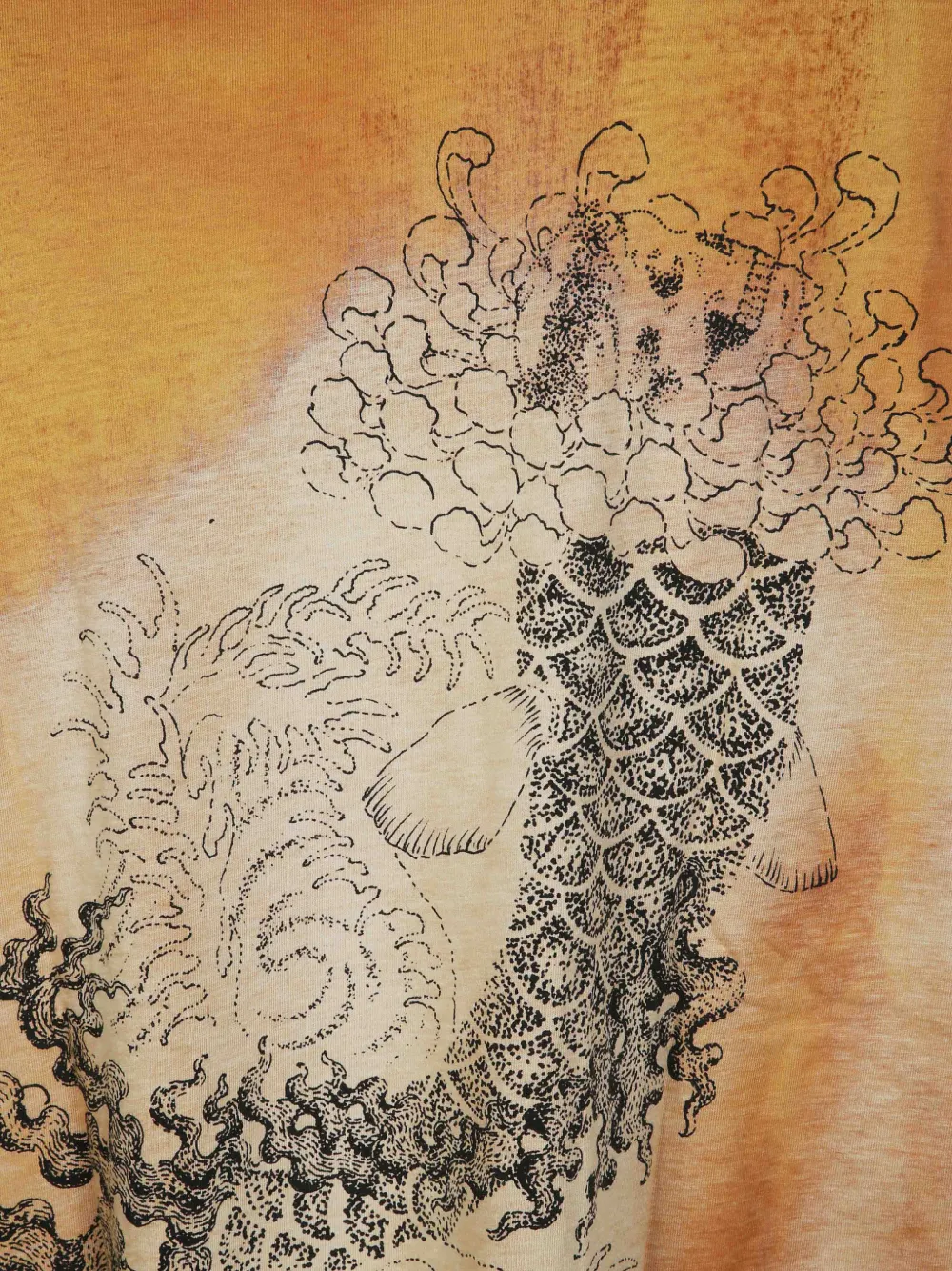 OUR LEGACY Cruise T-shirt met grafische print en lange mouwen Oranje