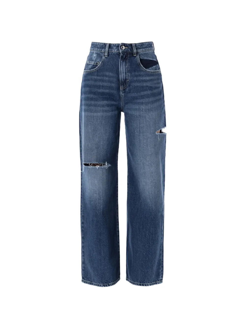 ICON DENIM Poppy distressed jeans - Blu