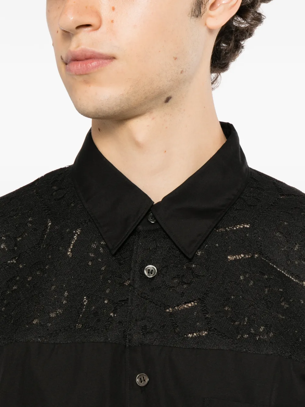 Comme des Garçons Homme Plus Overhemd met borstzak Zwart