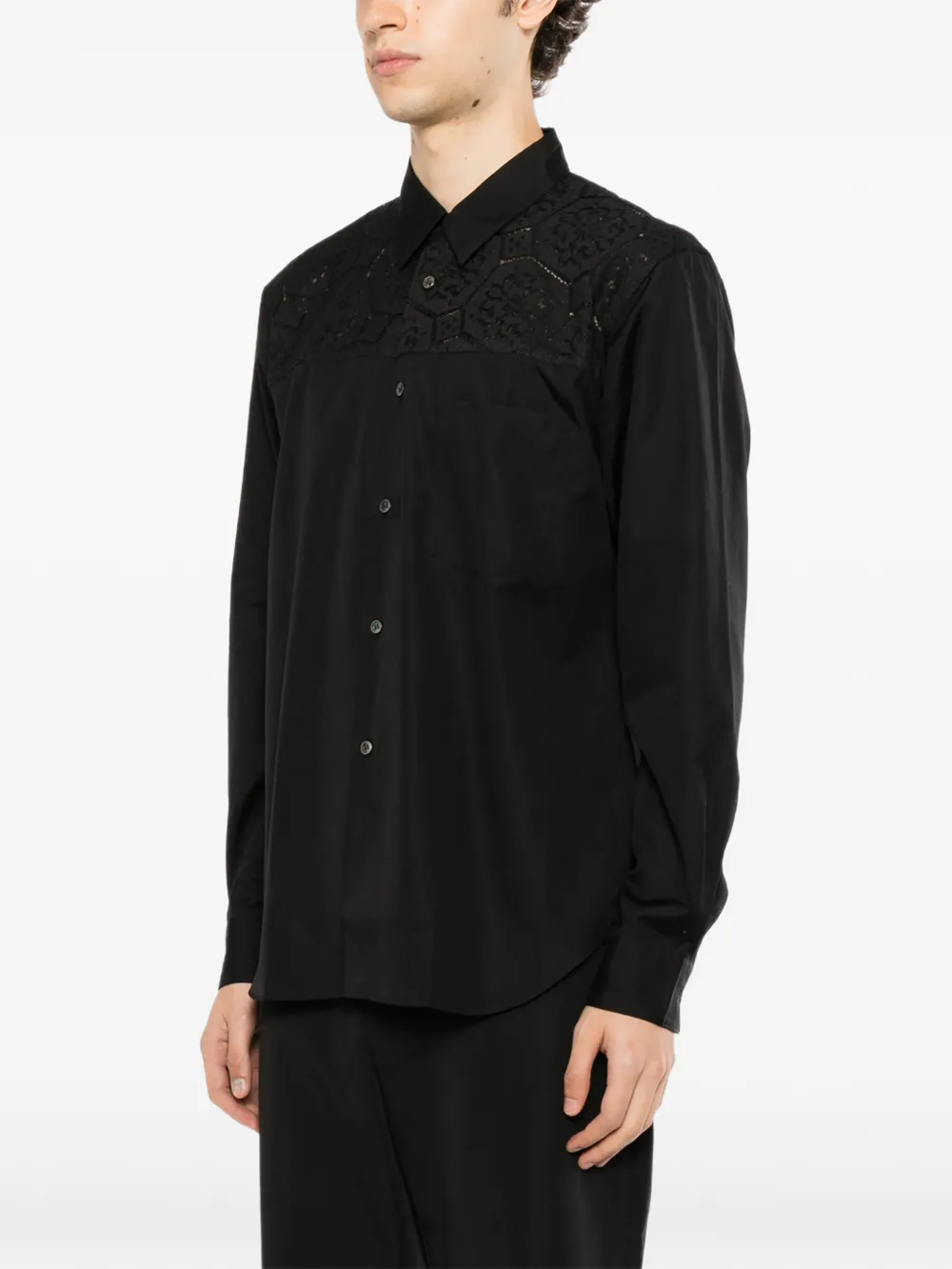 Comme des Garçons Homme Plus Overhemd met borstzak Zwart