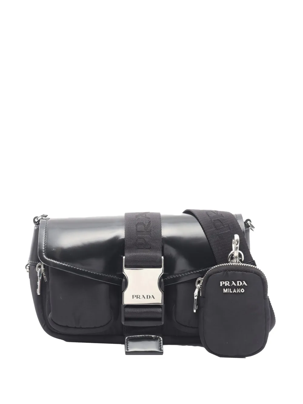 Prada Pre-Owned sacoche à bandoulière Tessuto à boucle (2010-2026) - Noir Prada Pre-Owned sacoche à bandoulière Tessuto à boucle (2010-2026) - Noir