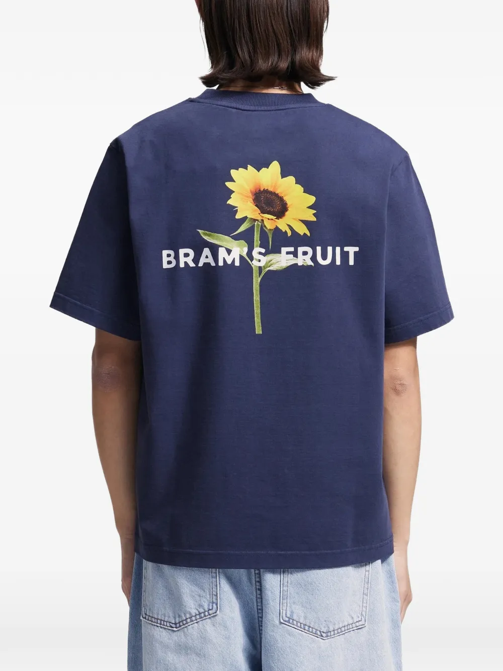 Bram s Fruit T-shirt met zonnebloemprint Blauw