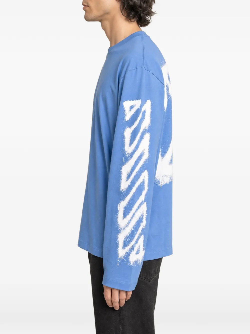Off-White T-shirt met lange mouwen Blauw
