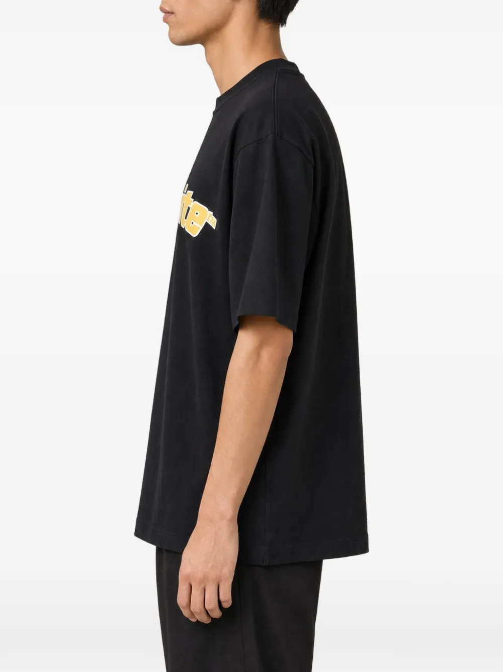 Off-White logo-print cotton T-shirt Zwart