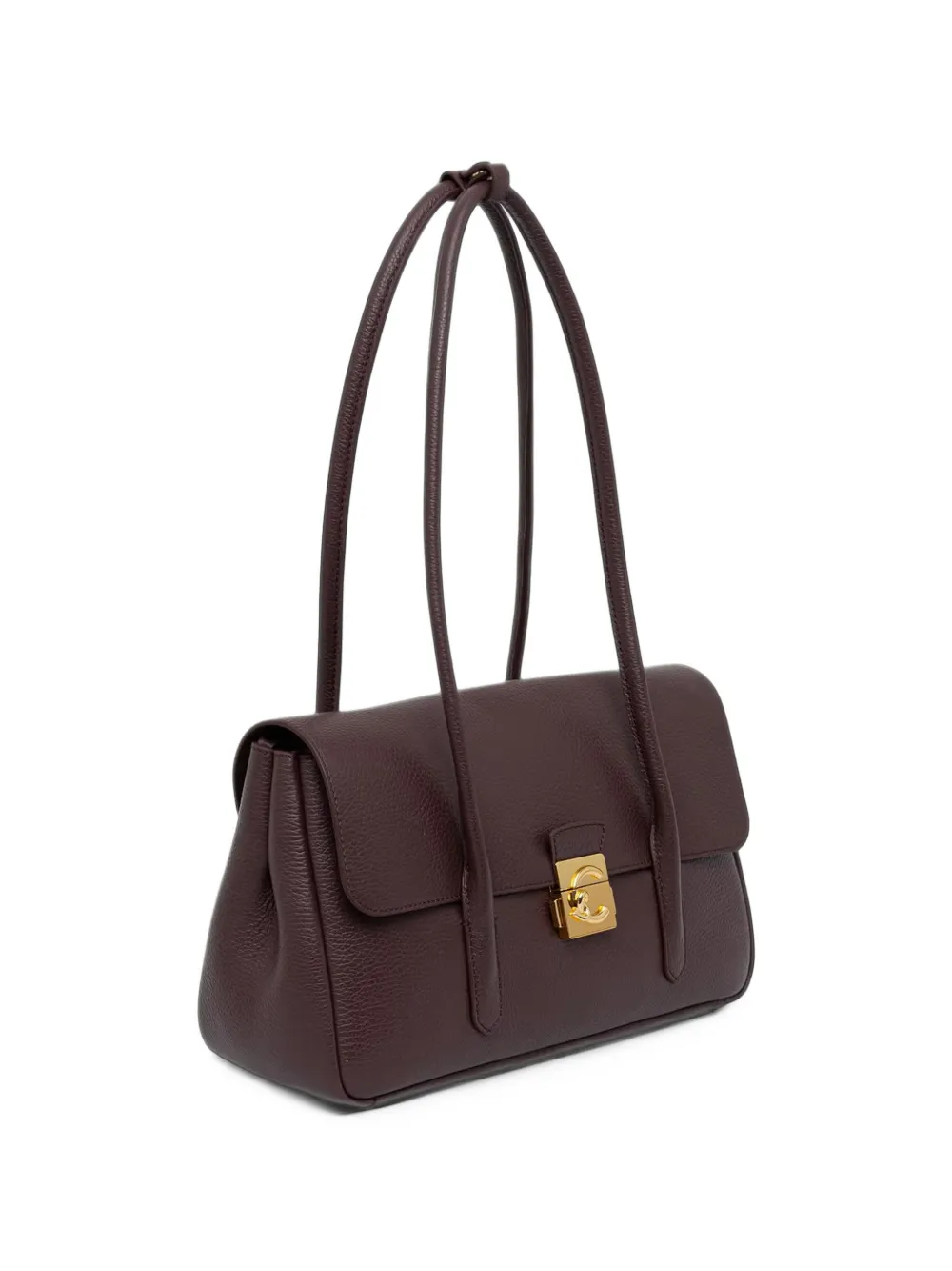 Coccinelle Grote C-Me Lock leren shopper met textuur en omslag Rood