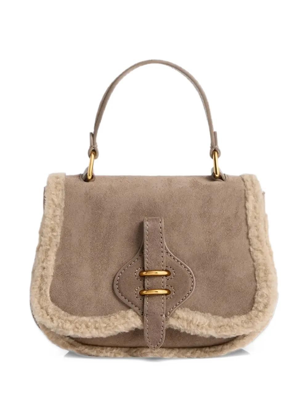 Coccinelle Handtas met shearling afwerking Beige
