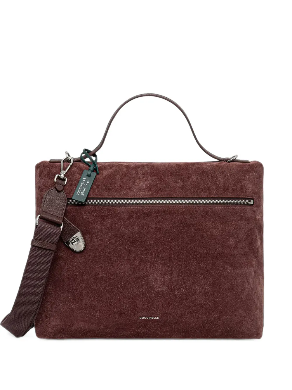 Coccinelle Beat Generation large suede shoulder bag - Marrone