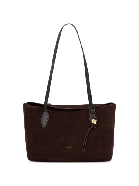 Coccinelle suede logo-charm tote bag