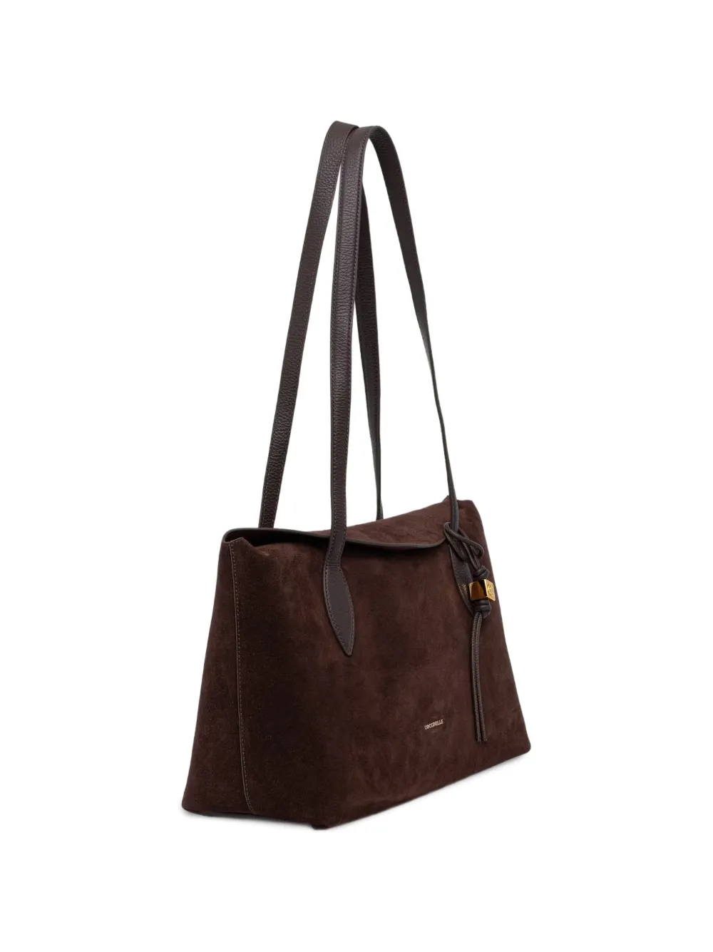 Coccinelle Suède shopper met logo-bedel Bruin