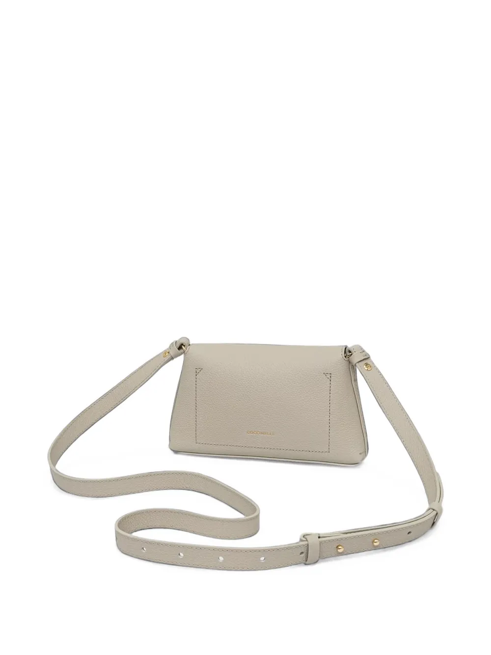 Coccinelle Crossbodytas van kalfsleer met textuur Beige
