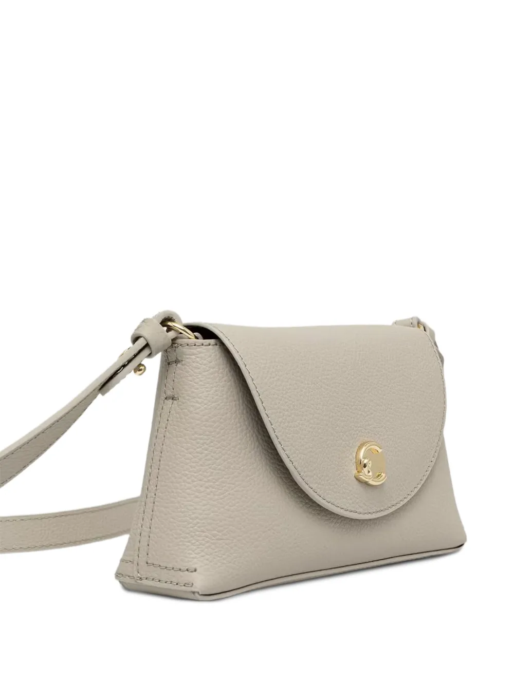 Coccinelle Crossbodytas van kalfsleer met textuur Beige